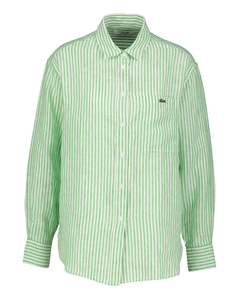 Lacoste Damen Hemdbluse aus Leinen Oversized Fit Mint