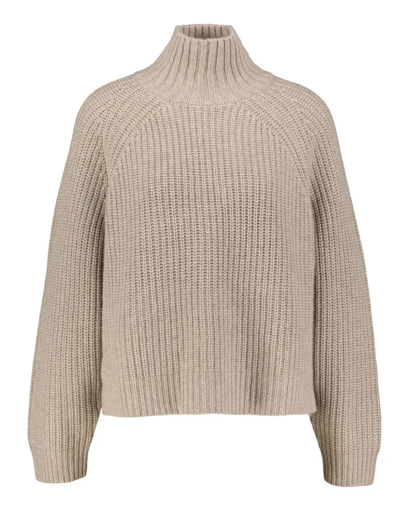 ALLUDE Damen Strickpullover aus Wolle und Kaschmir Taupe