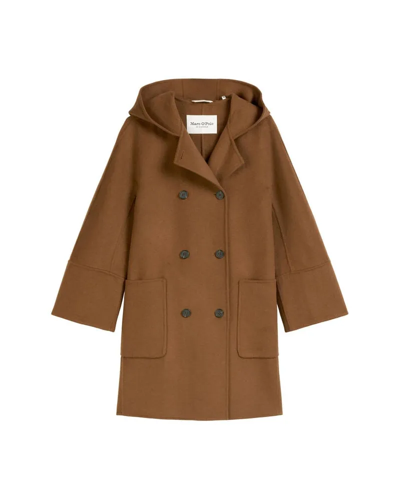 Marc O'Polo Damen Mantel mit Kapuze Braun