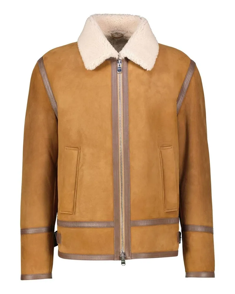 Dondup Herren Jacke SHEARLING Regular Fit aus Leder Camel
