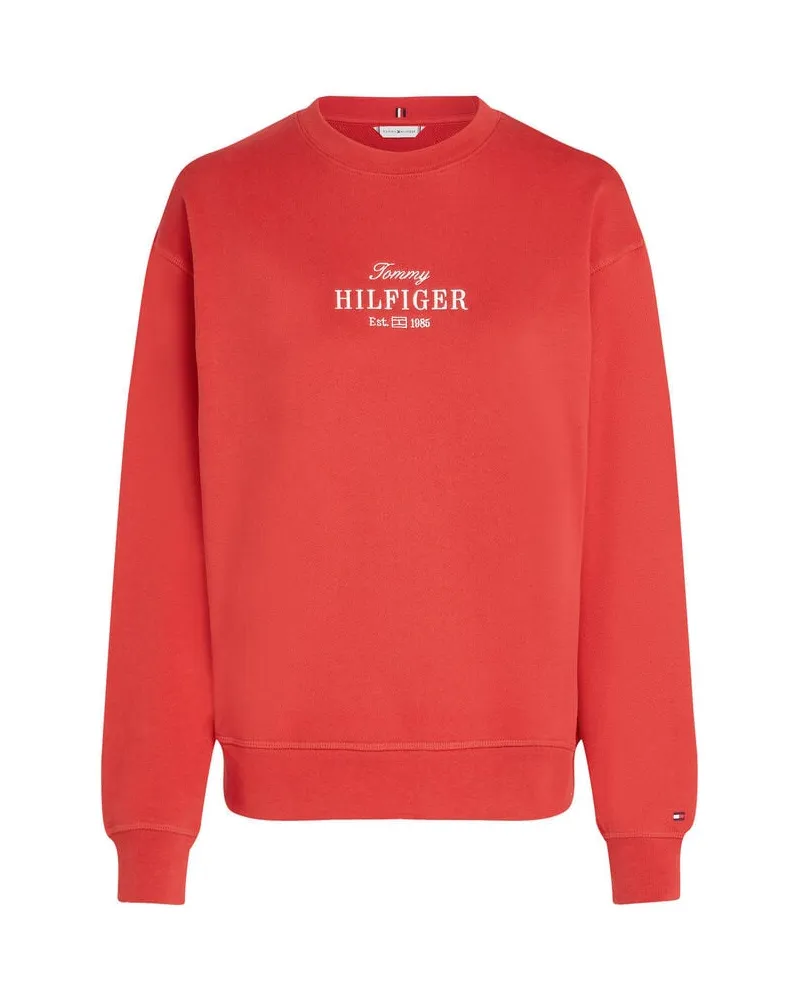 Tommy Hilfiger Damen Sweatshirt mit Logostickerei Rot