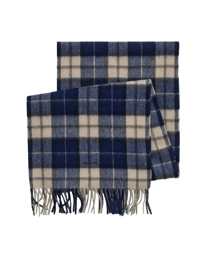 Gant Herren Schal aus Merinowolle Blau