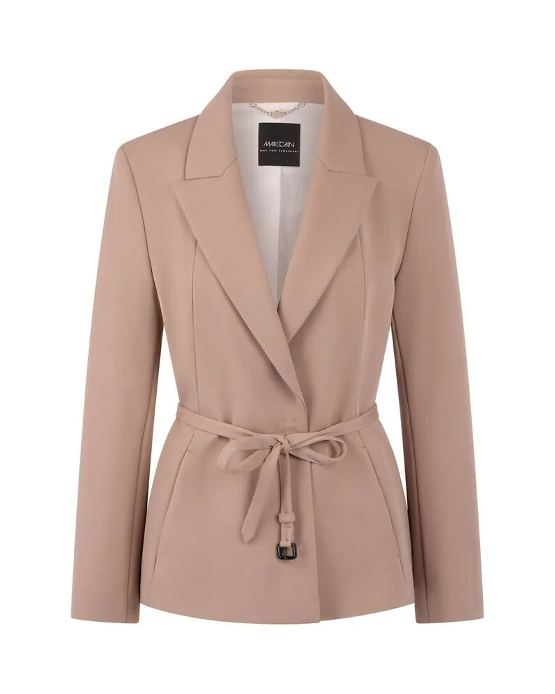 Marc Cain Damen Blazer mit Taillengürtel Sand