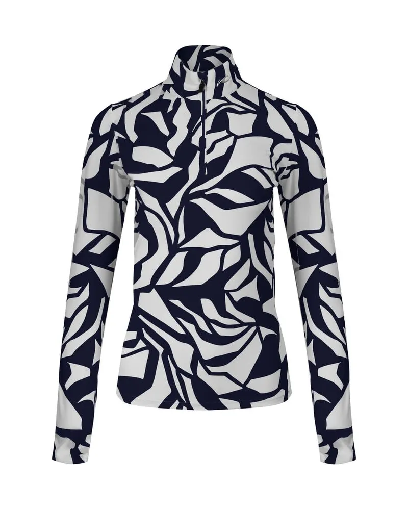 Kjus Damen Skirolli MOTION PRINT HALF-ZIP Schwarz