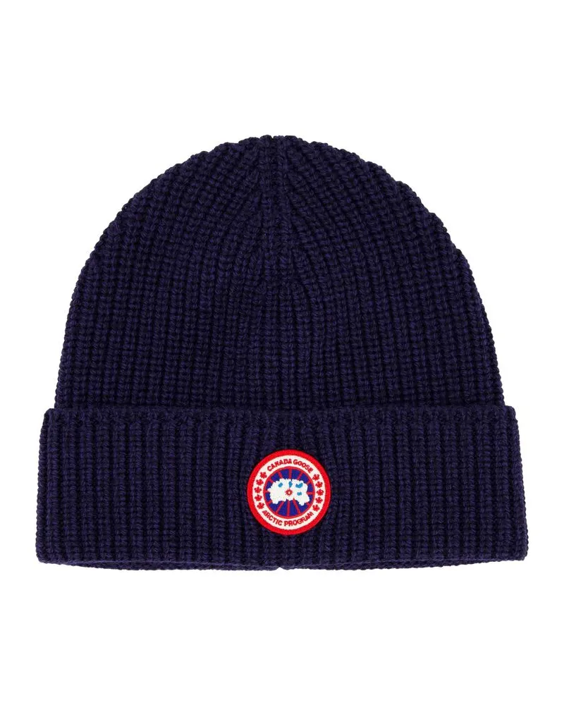 Canada Goose Herren Strickmütze aus Wolle BEANIE Navy