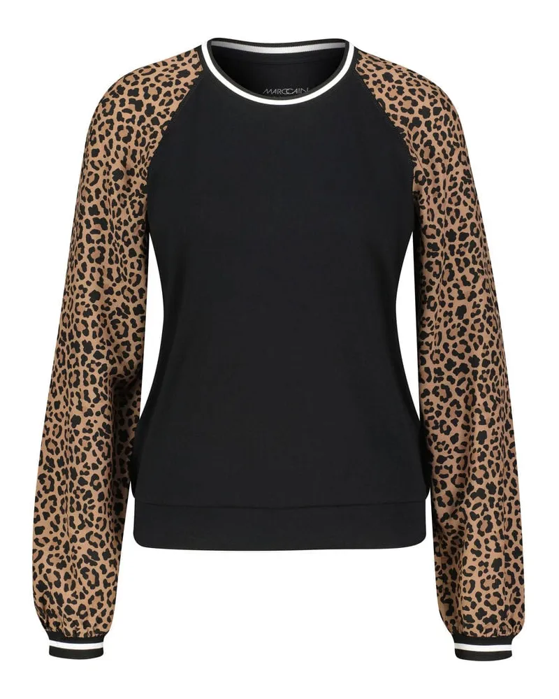 Marc Cain Damen Langarmshirt aus Baumwoll-Mix Schwarz
