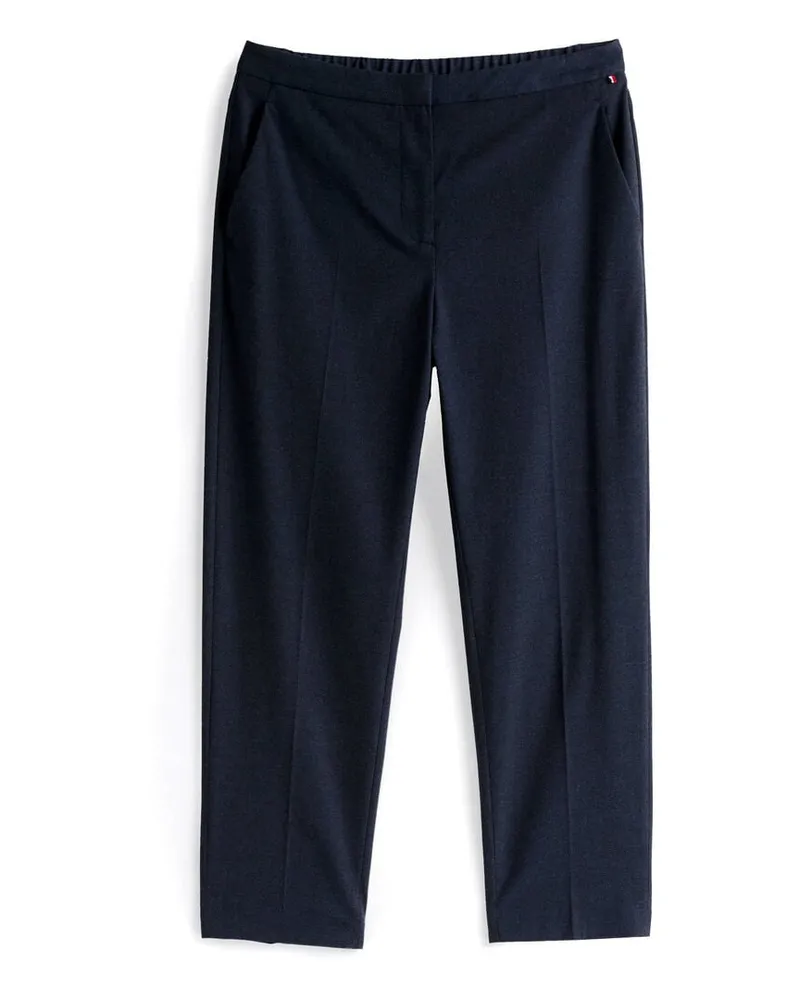 Tommy Hilfiger Damen Hose FLANNEL SLIM STRAIGHT PANT Slim Fit Stein