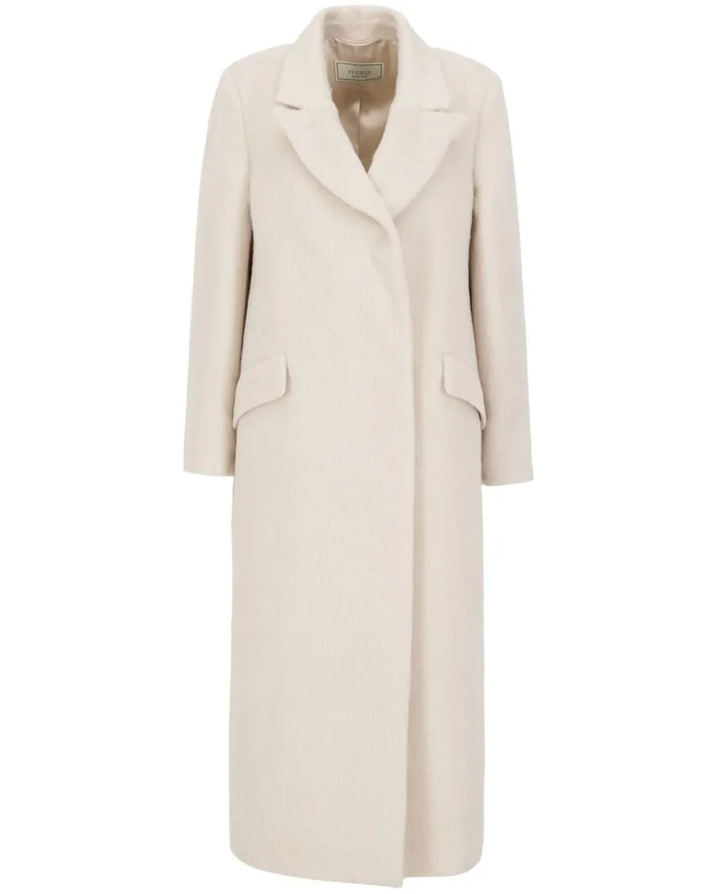 Peserico Damen Wollmantel aus Alpaka mit Schurwolle Offwhite