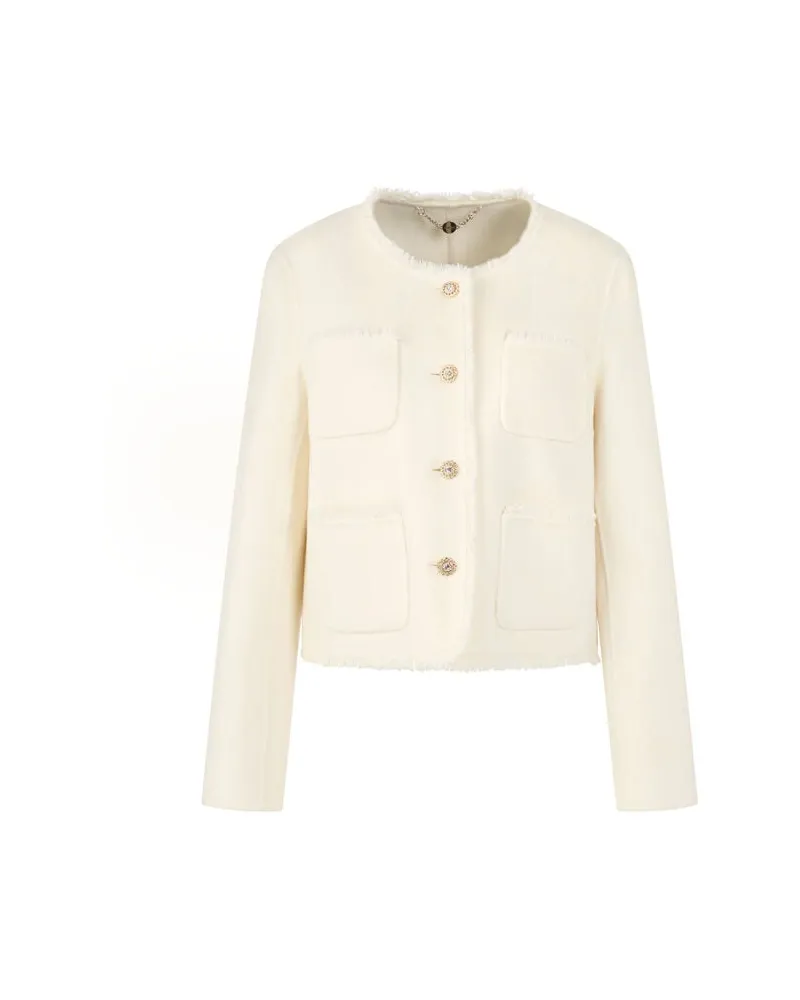 Marc Cain Damen Blazer aus Wolle Offwhite
