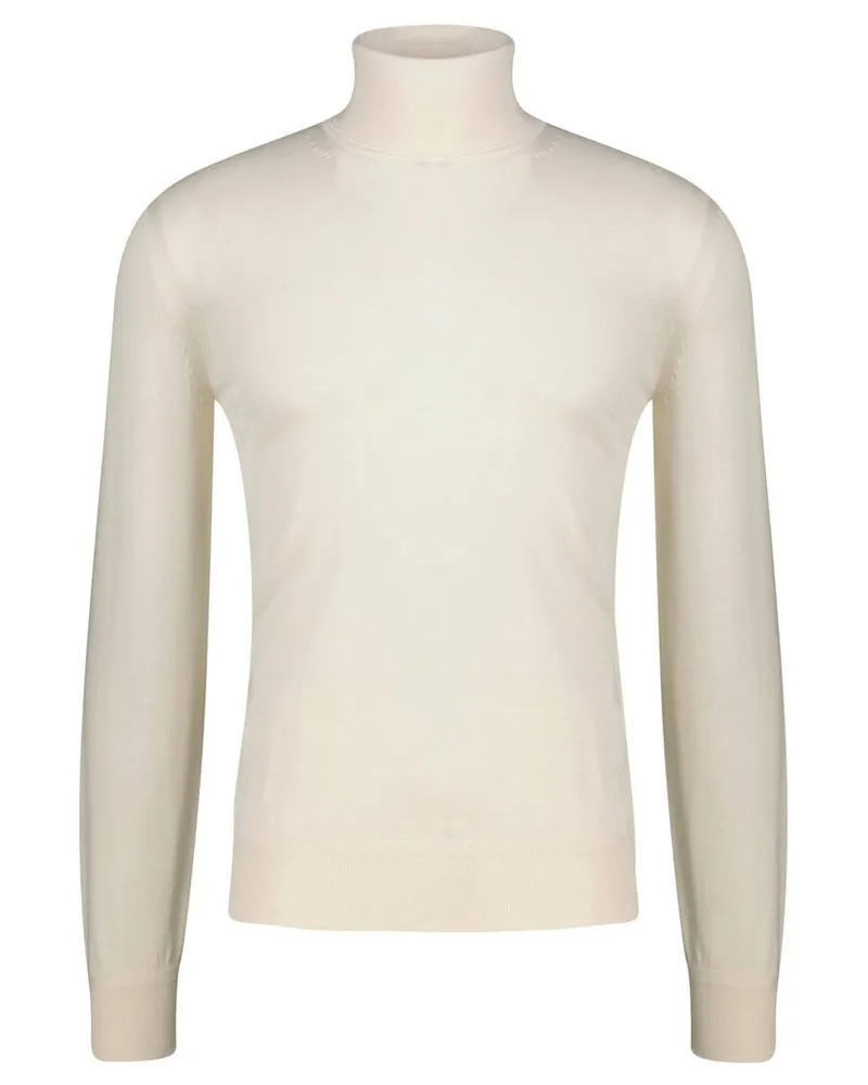 Tom Ford Herren Feinstrickpullover mit Rollkragen aus Kaschmir-Seidenmix Offwhite