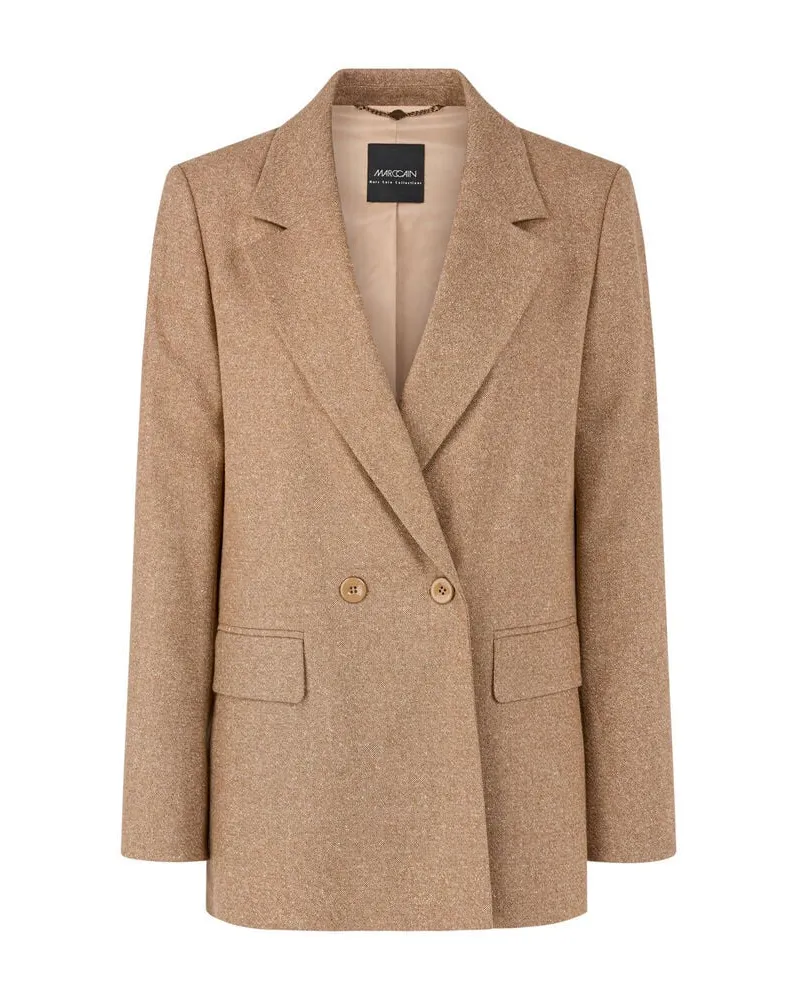 Marc Cain Damen Blazer mit Glitzereffekt Sand