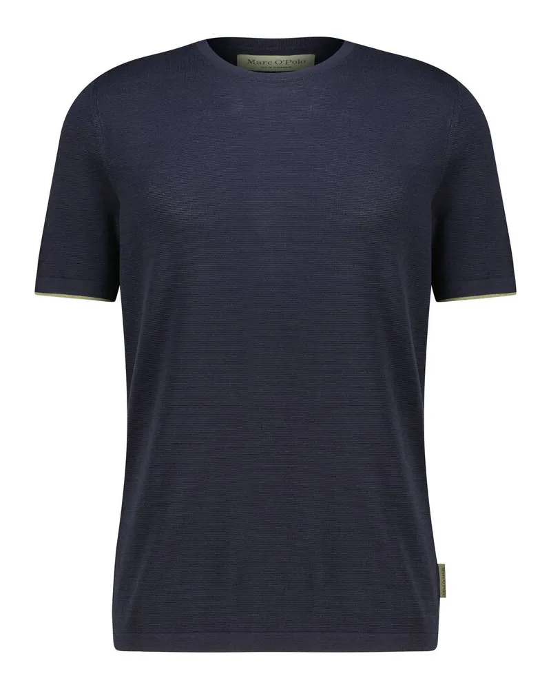 Marc O'Polo Herren Feinstrick-T-Shirt aus Bio-Baumwolle Regular Fit Navy