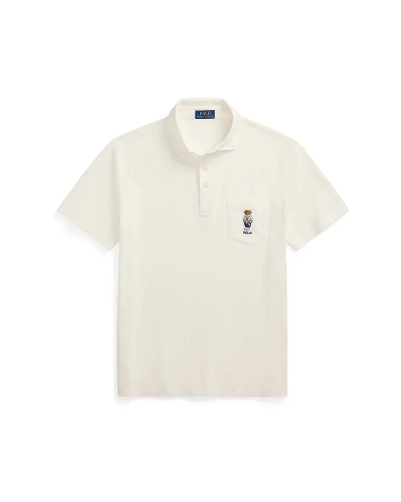 Ralph Lauren Herren Poloshirt mit Polo Bear Weiss
