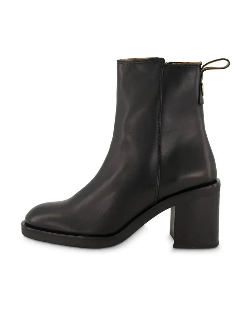 HUGO BOSS Damen Stiefeletten aus Leder CAMY 7 cm Schwarz