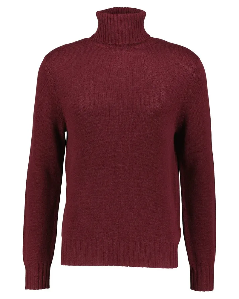 ALLUDE Herren Strickpullover aus Wolle und Kaschmir Bordeaux