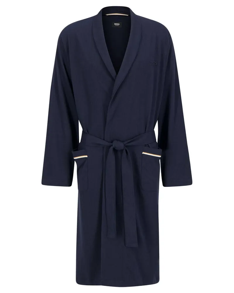 HUGO BOSS Herren Bademantel aus Baumwolle ROBE BM Marine