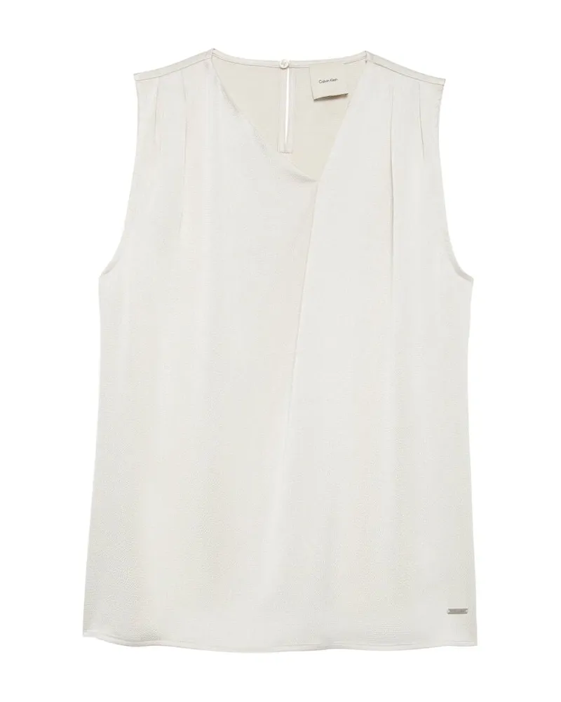 Calvin Klein Damen Blusentop aus Satin Kitt