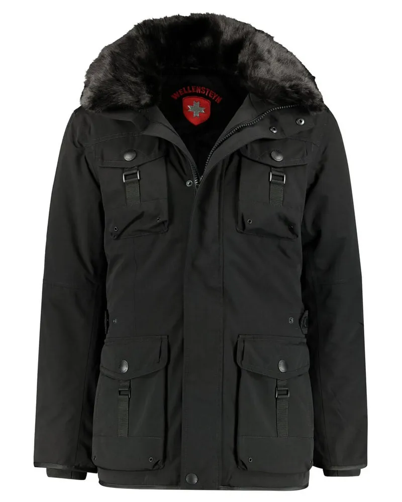 Wellensteyn Herren Winterjacke mit Kapuze LEUCHTCRAFT LFE-870 Schwarz