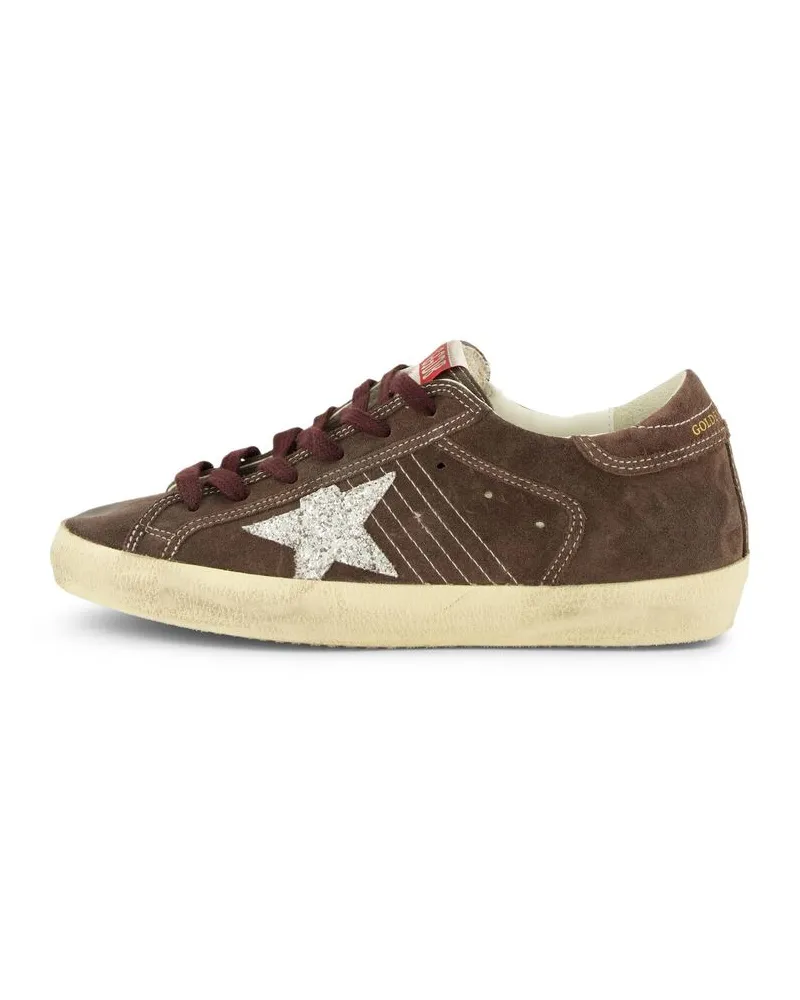 Golden Goose Damen Schuhe SUPER STAR SUEDE UPPER GLITTER STAR Anthrazit