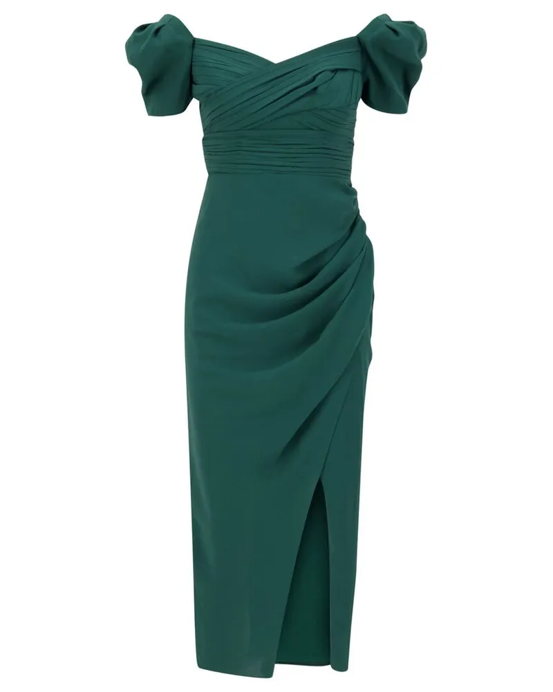 Self-Portrait Damen Midikleid IRIS Oliv