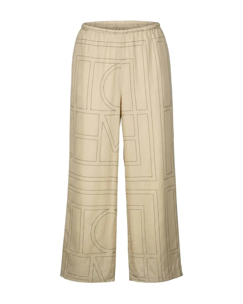 Totême Damen Seidenhose MONOGRAM Offwhite