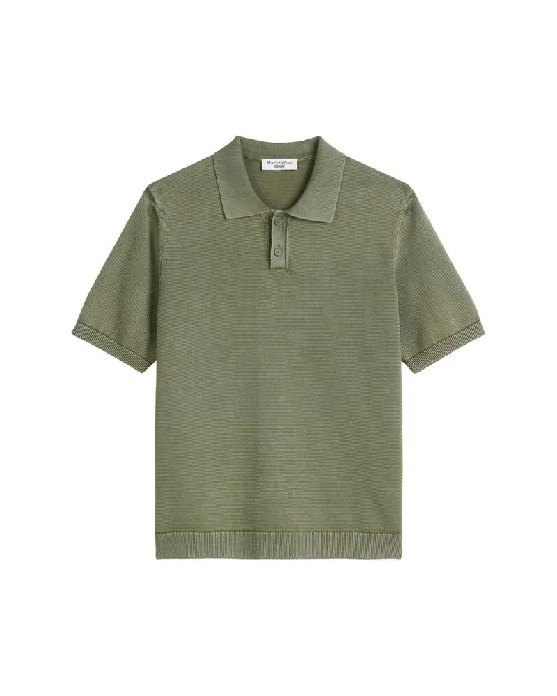 Marc O'Polo Herren Strickpoloshirt aus Baumwolle Grau
