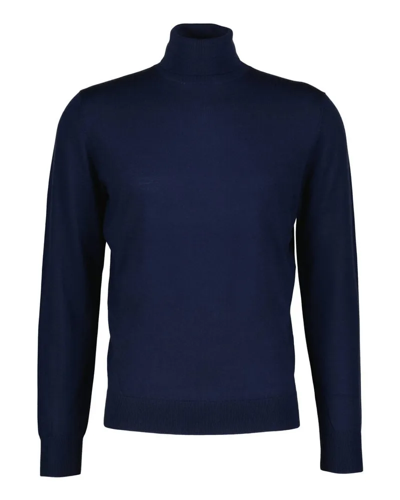 Frantina Herren Rollkragen-Pullover aus Wolle Marine