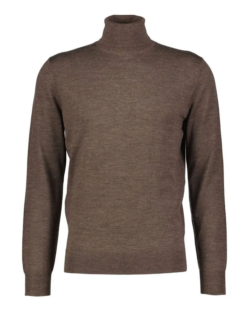 Frantina Herren Rollkragen-Pullover aus Wolle Braun