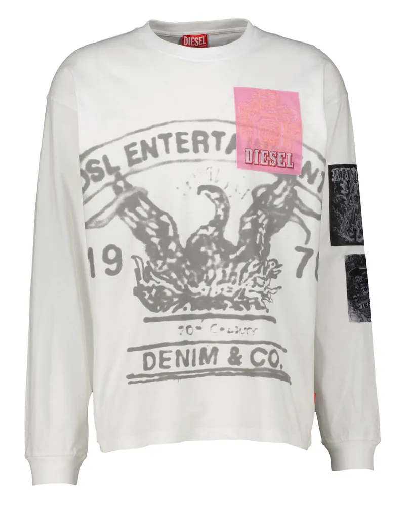 Diesel Herren Longsleeve T-BOXT-LS-Q10 Weiss