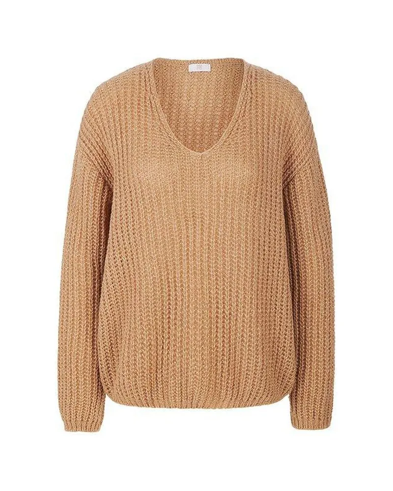 Riani Damen Pullover aus weichem Wollmix Camel