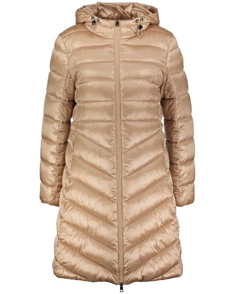 Marc Cain Damen Steppmantel mit Kapuze Camel