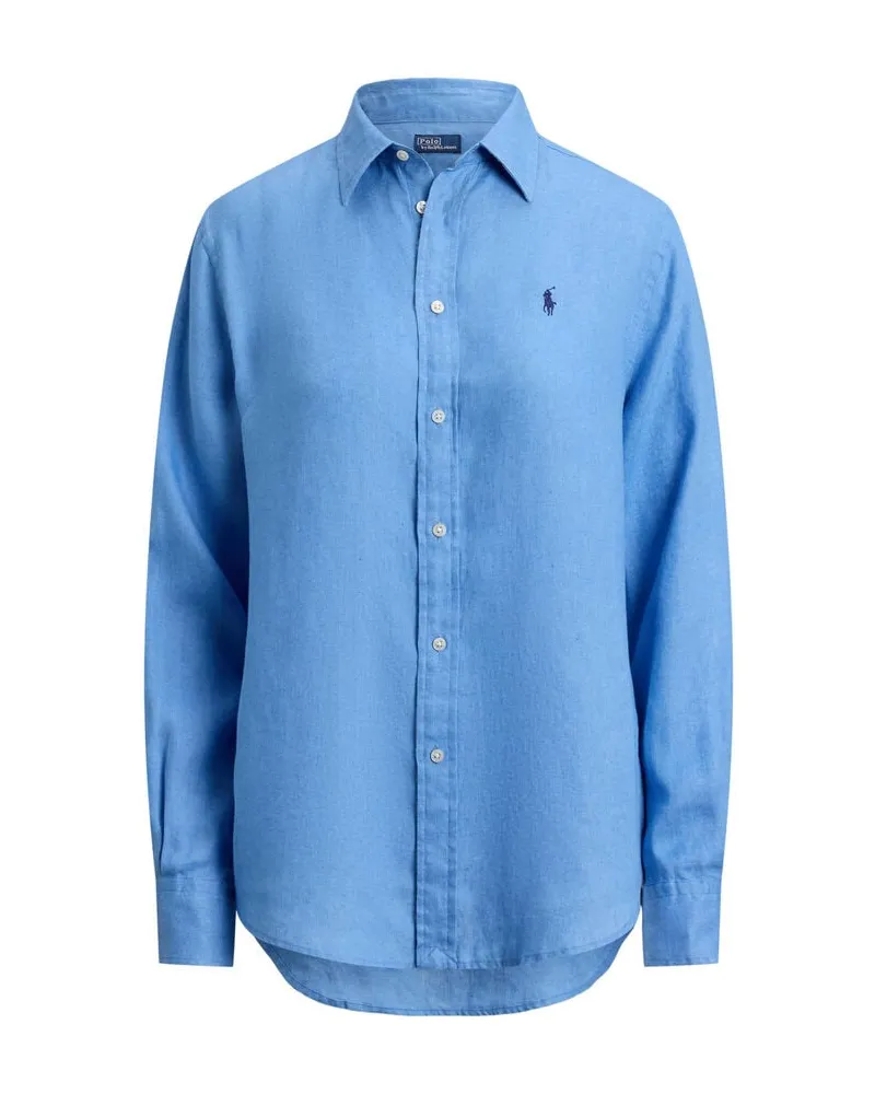 Ralph Lauren Damen Leinenbluse Classic Fit Bleu
