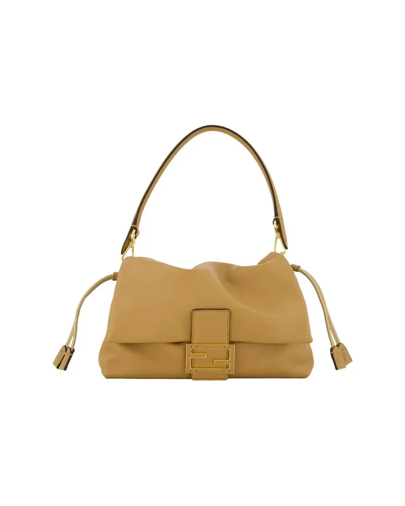 Fendi Damen Schultertasche MAMMA BAGUETTE Medium Camel
