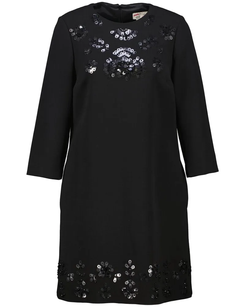 Maison Common Damen Etuikleid mit Pailletten Schwarz
