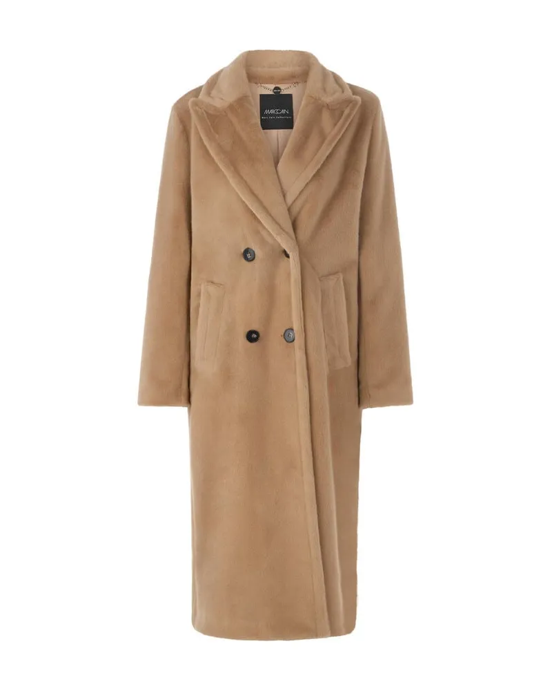 Marc Cain Damen Plüschmantel Sand