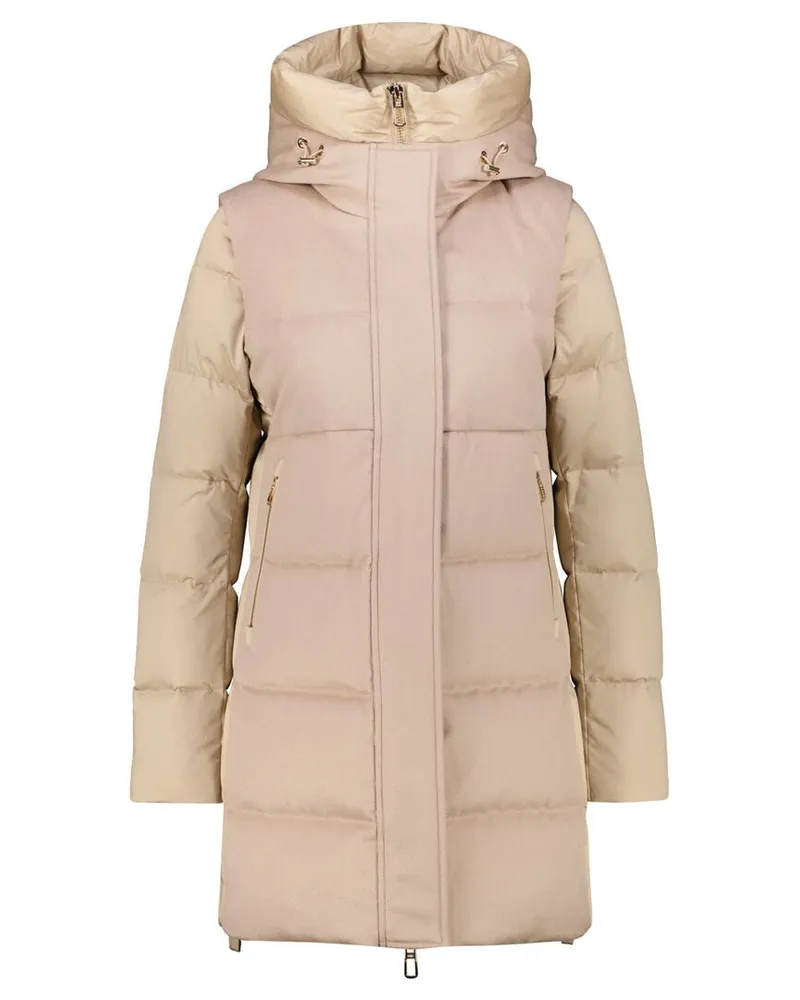 Mos Mosh Damen Daunenmantel mit Kapuze NOVA SQUARE DOWN COAT Beige