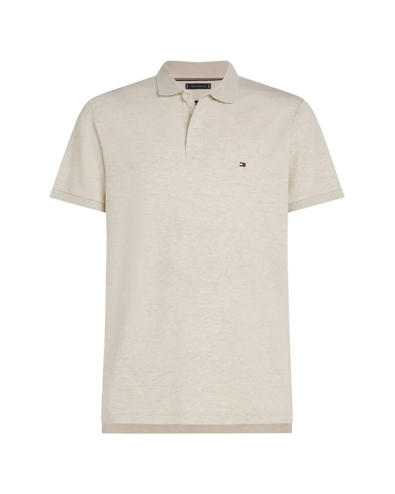 Tommy Hilfiger Herren Poloshirt LIQUID COTTON REG SEASONAL POLO Offwhite