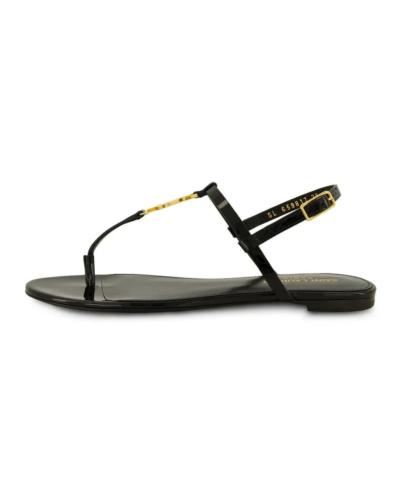 Saint Laurent Damen Sandalen CASSANDRA FLAT THONG Schwarz
