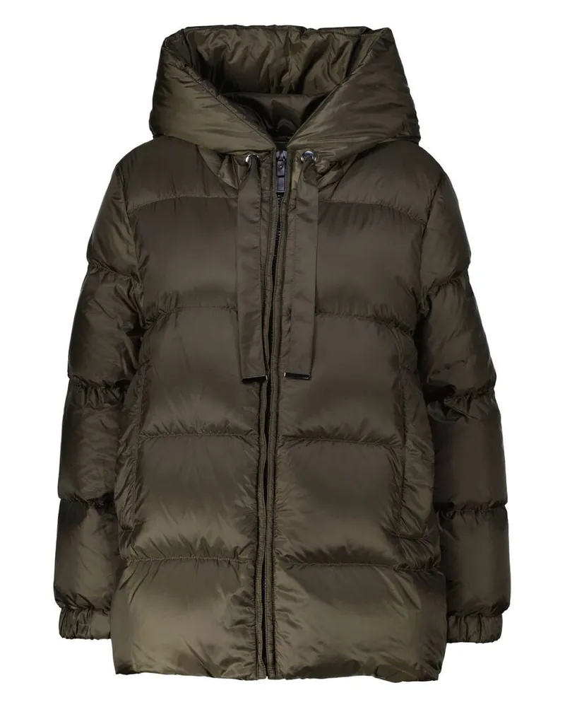 Max Mara Damen Daunenjacke aus wasserabweisendem Canvas Oliv