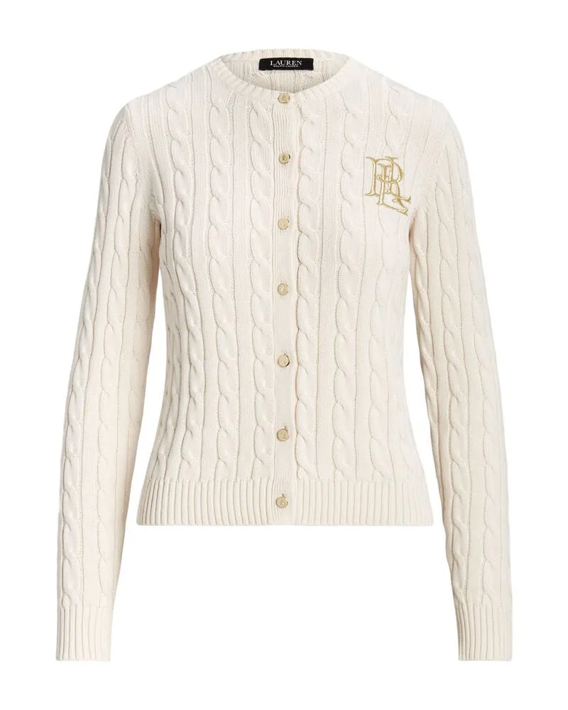 Ralph Lauren Damen Strickjacke aus Baumwolle Offwhite
