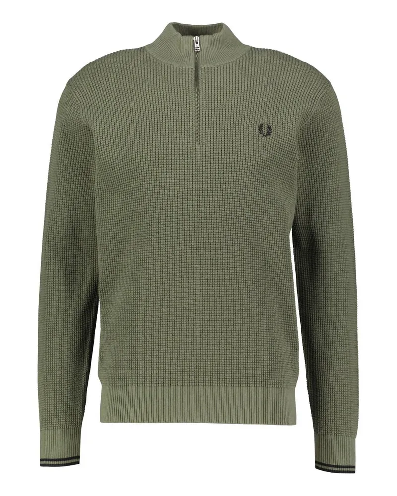 Fred Perry Herren Troyer aus Baumwolle WAFFLE STITCH Grün
