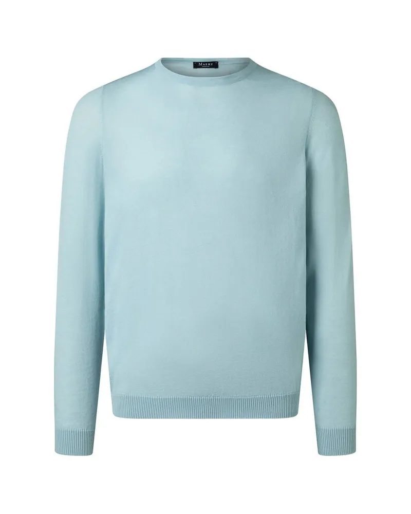 Maerz Herren Strickpullover aus Wolle Aqua