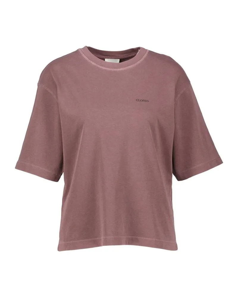 Closed Damen T-Shirt aus Bio-Baumwolle Relaxed Fit Bordeaux