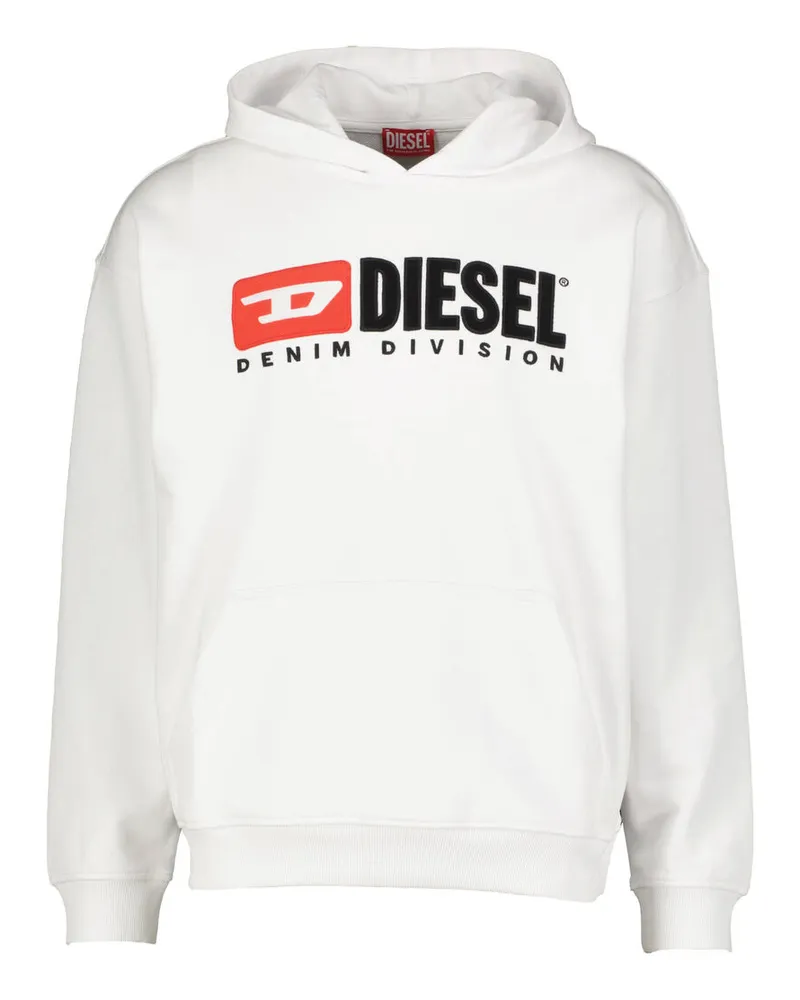 Diesel Herren Hoodie aus Baumwolle S BOXT HOOD DIV Relaxed Fit Weiss
