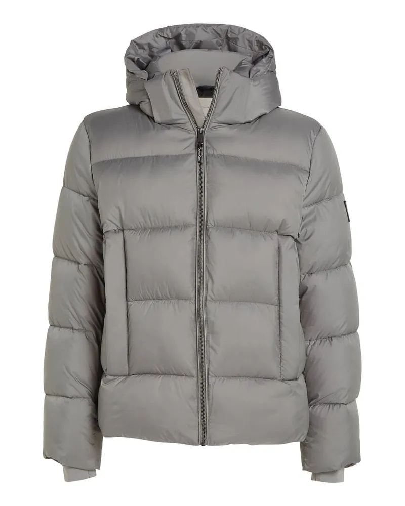 Calvin Klein Herren Steppjacke mit Kapuze PUFFER Regular Fit Grau