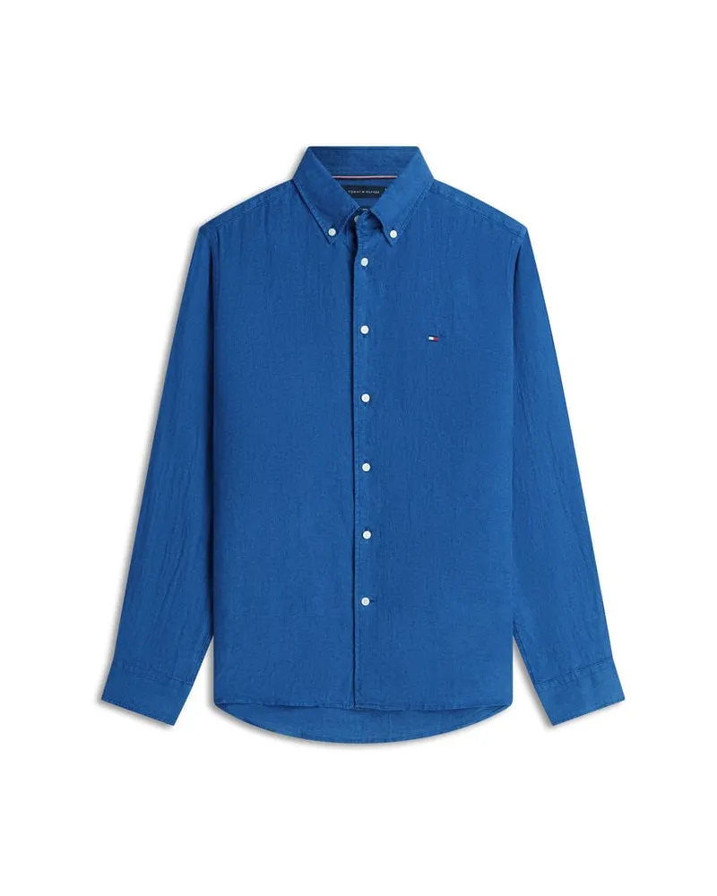 Tommy Hilfiger Herren Hemd aus Leinen Blau