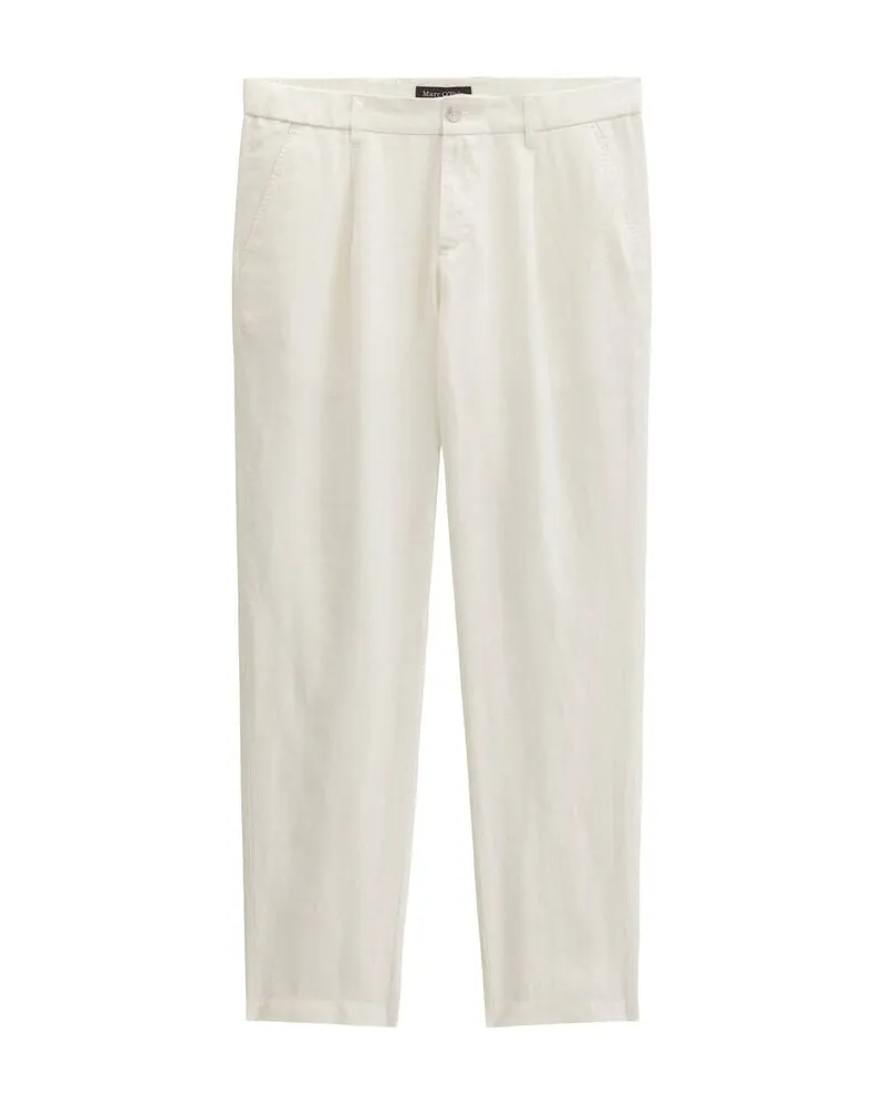 Marc O'Polo Herren Leinenhose OSBY JOGGER PLEATS Offwhite