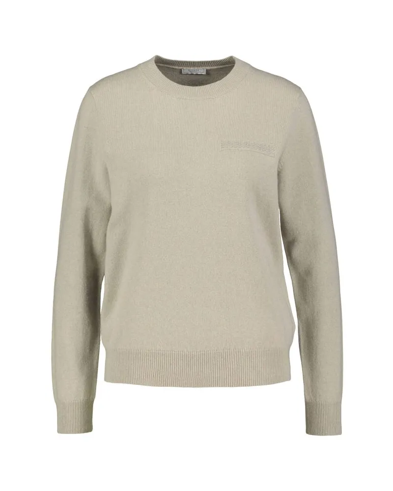 Peserico Damen Strickpullover Schurwolle-Seide-Kaschmir-Mix Khaki