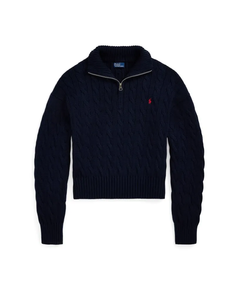Ralph Lauren Damen Strickpullover mit Zopfmuster Marine