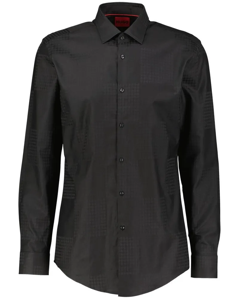 HUGO BOSS Herren Freizeithemd KENNO Slim Fit Schwarz